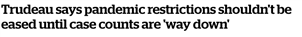 加拿大5月病例数将直线下降 特鲁多喊话5-6月继续封锁