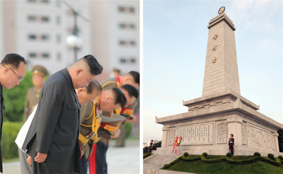 金正恩参谒中朝友谊塔 低头鞠躬、献上花篮