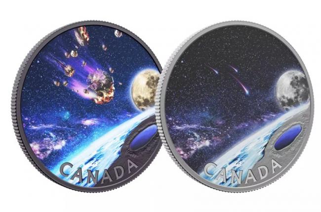 加拿大发行夜光纯银纪念币：陨石撞地球