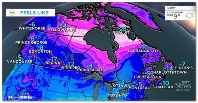 颤抖！加拿大多省迎北极锋线酷寒 低至-55度